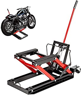 VEVOR Hydraulic Motorcycle Scissor Jack with 1,700LBS Load Capacity, Portable Motorcycle Lift Table, Adjustable Motorcycle Lift Jack, Motorcycle Lift Stand Must-Have in Garage (1700lbs, Black and Red)