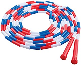 Champion Sports Plastic Segmented Jump Rope, Red/White/Blue, 16 feet