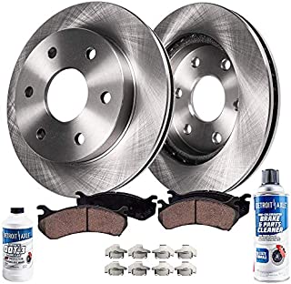 Detroit Axle - 4WD 6 Lug Front Brakes Replacement for Ford F-150, Lincoln Mark LT, Disc Rotors, Ceramic Brake Pads Set