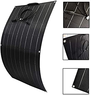 Flexible Solar Panel 100W 12V Monocrystalline Bendable - 100 Watt 12Volt Semi-Flexible Solar Panels Charger Off-Grid for RV Boat Cabin Van Car Uneven Surfaces