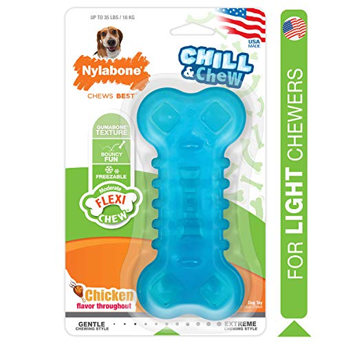 Nylabone Moderate Chill & Chew Toy Chicken Flavor Medium/Wolf - Up to 35 lbs.