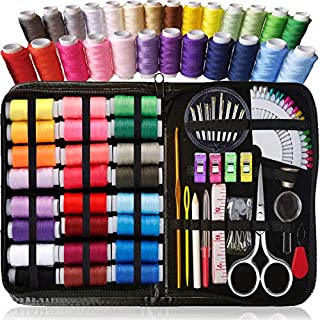 ARTIKA Sewing KIT, Premium Sewing Supplies, XL Spools of Thread, Most Useful Colors, Emergency Repairs, Travel, Kids, Beginners and Home (Rainbow)