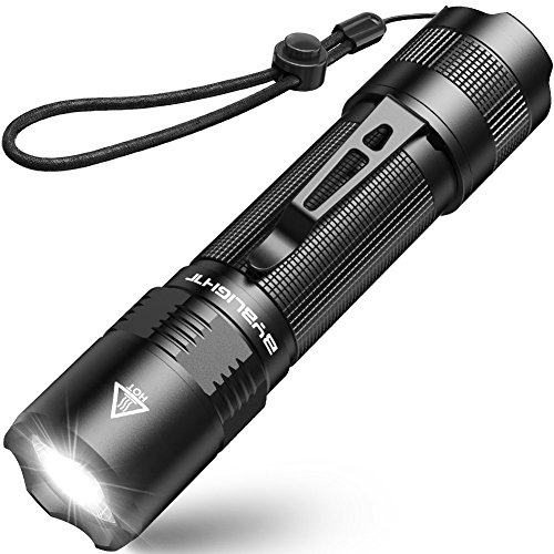 Rechargeable Flashlight, BYB F18 LED Tactical Flashlight, 800 Lumens Super Bright Pocket-Sized CREE LED Torch with Clip, IP67 Water Resistant, 5 Modes for Camping, Hiking, Emergency & EDC (Black)