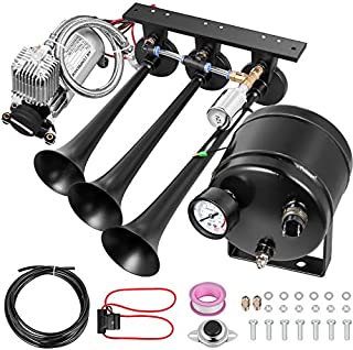 VEVOR Train Horn 12 Volt Train Horns Kit 3Trumpet Air Horn 150db Truck Loudest Train Horn with 0.5 Gallon Air Compressor 150 PSI Car Train Horn for Truck Complete Kit and Blaster Train Horn Kit