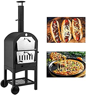 U-MAX Outdoor Pizza Oven Wood Fire, Freestanding, Steel Pizza Grill, Pizza Maker Camping Cooker with Pizza Stone