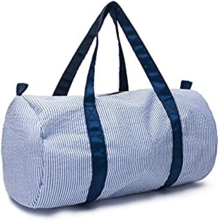 Seersucker Kids Toddler Lightweight Roomy Overnight Weekend Travel Duffel Bag (sea blue)