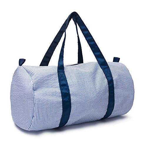 Seersucker Kids Toddler Lightweight Roomy Overnight Weekend Travel Duffel Bag (sea blue)