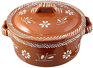 Vintage Portuguese Traditional Clay Terracotta Casserole With Lid Made In Portugal Cazuela (N.2 8