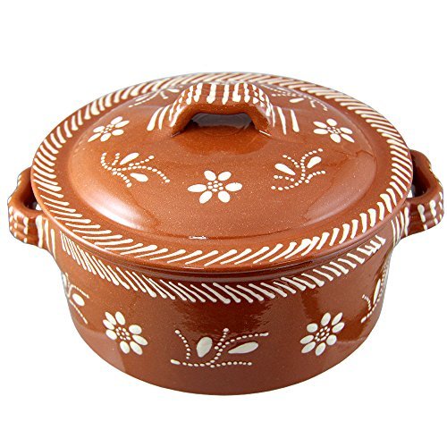 Vintage Portuguese Traditional Clay Terracotta Casserole With Lid Made In Portugal Cazuela (N.2 8