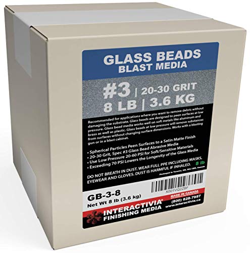 INTERACTIVIA #3 Glass Beads - 8 lb or 3.6 kg - Blasting Abrasive Media (Course)