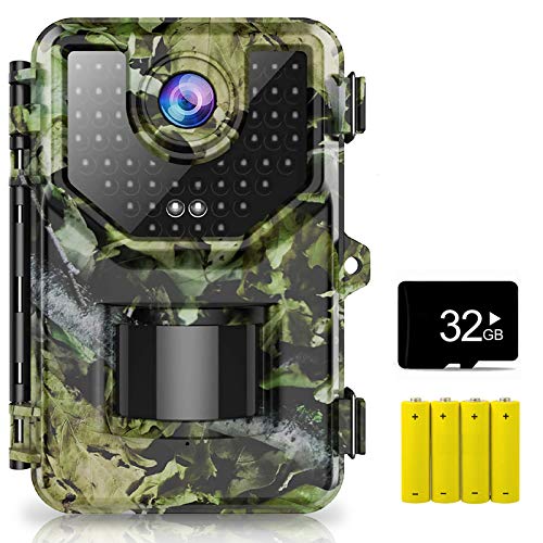 1520P 20MP Trail Camera, Hunting Camera with 120°Wide-Angle Motion Latest Sensor View 0.2s Trigger Time Trail Game Camera with 940nm No Glow and IP66 Waterproof 2.4 LCD 48pcs for Wildlife Monitoring