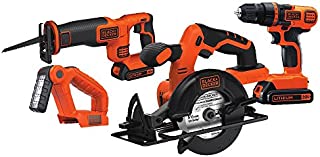 BLACK+DECKER 20V MAX Cordless Drill Combo Kit, 4-Tool (BD4KITCDCRL)