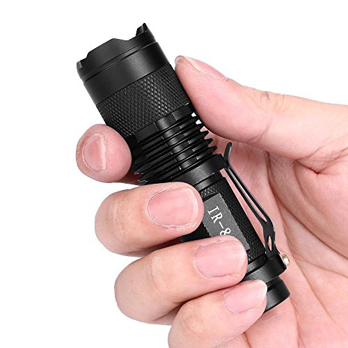 Mini IR illuminator Flashlight, 5W 850nm Focus Adjustable IR Led Flashlight Infrared Light Torch for Night Vision, Coyote Hog Predator Hunting AA Battery not Included