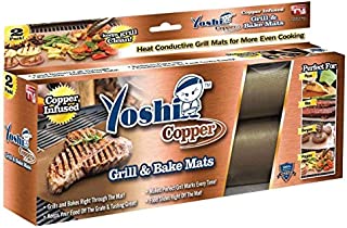 Yoshi Copper Grill Mats; Heavy Duty Up to 500 Degree; (2 grill Mats) Reusable.