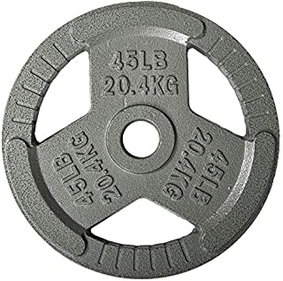 Sporzon! Cast Iron Olympic 2-Inch Grip Plate Weight Plate for Strength Training, Weightlifting and Crossfit, Single