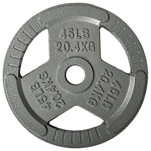 Sporzon! Cast Iron Olympic 2-Inch Grip Plate Weight Plate for Strength Training, Weightlifting and Crossfit, Single