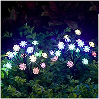 Garden Solar Lights Outdoor Decorative - LED Solar Powered Fairy Landscape Tree Lights|Beautiful Solar Flower Lights for Pathway Patio Yard Deck Walkway|Christmas Party Decor Yellow-Color 2Pack