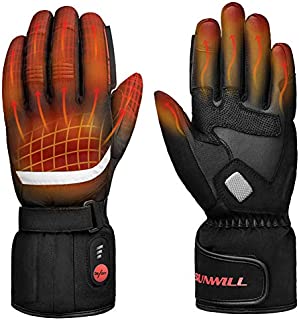 Professional Heated Motorcycle Gloves,Electric Rechargable Battery Gloves for Men Women,Winter Waterproof Riding Ski Bicycle Cycling Hunting Fishing Snowboarding Gloves Hand Warmer