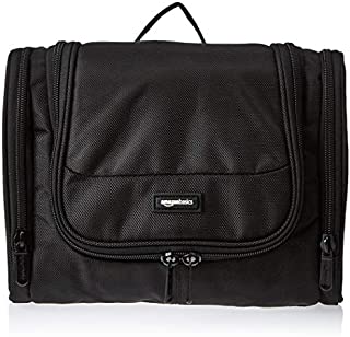 Amazon Basics Hanging, Travel Toiletry Bag Organizer, Shower Dopp Kit, Black