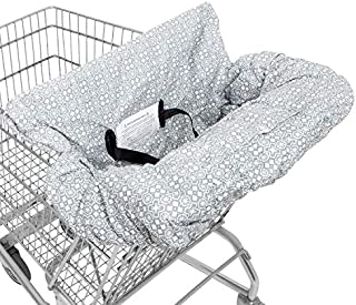 Waterproof 2-in-1 Baby Shopping Cart Cover & High Chair Covers with Safety Harness for Babies & Toddler (Unisex Grey)