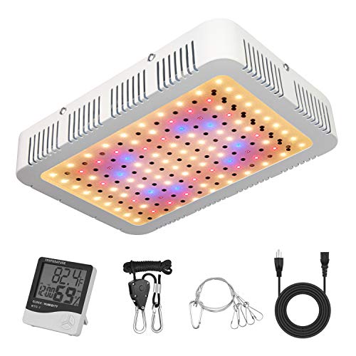 TATU 1000W LED Grow Lights Full Spectrum Plants Light Indoor Plants Growing Lamp Dual Switch Veg and Bloom for Grow Tent Hydropnics Greenhouse (Actual Power 105 Watt 100pcs LEDs)