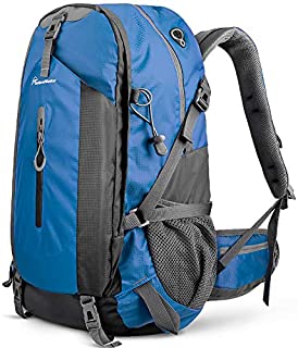 OutdoorMaster Hiking Backpack 45L - w/Waterproof Cover - Blue