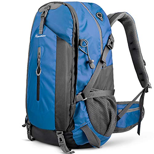 OutdoorMaster Hiking Backpack 45L - w/Waterproof Cover - Blue