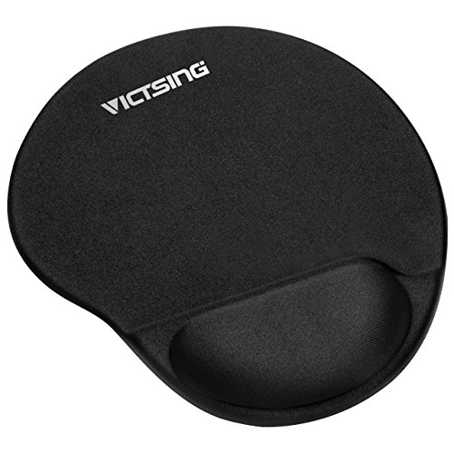 VictSing Ergonomic Mouse Pad, Mouse Pad with Gel Wrist Support Wrist Rest, Large Mouse Pad Pain Relief Non-Slip PU Base Comfortable Fabric for Computer/Laptop/Wireless/Office/Home/Game