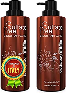 Moroccan Argan Oil Sulfate Free Shampoo and Conditioner Set - Best for Damaged, Dry, Curly or Frizzy Hair - Thickening for Fine/Thin Hair, Safe for Color-Treated, Keratin Treated Hair