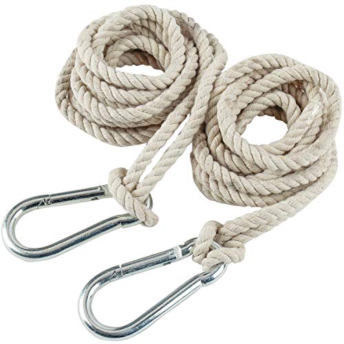 2 Tree Swing Hanging Straps Hammock Rope 13 FT Each with Heavy Duty Carabiner Hooks Kit for Camping or Tire Playground Accessories - Safer Extension Conversion / Easy Setup Indoor Outdoor