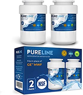 Pureline MWF Water Filter Replacement. Compatible with GE MWF, MWFP, MWFAP, MWFA, MWFINT, GWF, GWFA, HWF, HWFA, HDX FMG-1, Smartwater, WFC1201, GSE25GSHECSS, 197D6321P006 (2 Pack)