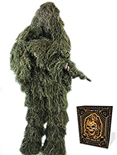 Arcturus Ghost Ghillie Suit: Woodland Camo | Double-Stitched Design with Adjustable Hood and Waist | Camo Hunting Clothes for Men, Military, Sniper, Airsoft, Paintball, and Hunting Ghillie Suit