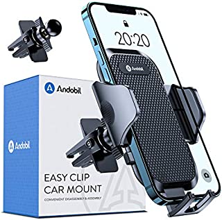 Andobil Car Phone Holder, [Military Sturdy Clips Never Fall] Ultra Stable Handsfree Air Vent Phone Mount, Universal Cell Phone Cradle Compatible with All Smartphones Like iPhone Samsung, etc