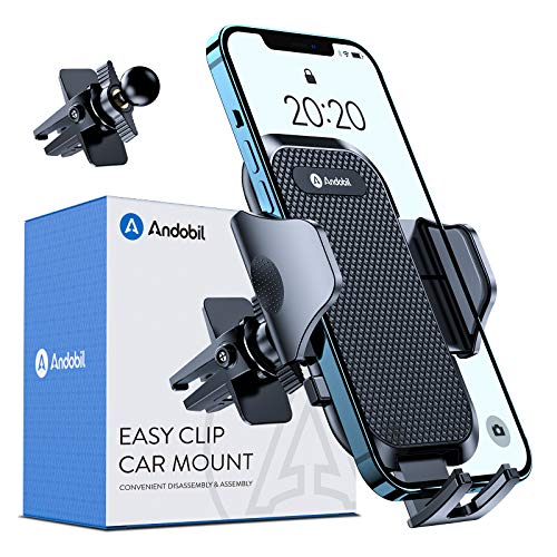 Andobil Car Phone Holder, [Military Sturdy Clips Never Fall] Ultra Stable Handsfree Air Vent Phone Mount, Universal Cell Phone Cradle Compatible with All Smartphones Like iPhone Samsung, etc