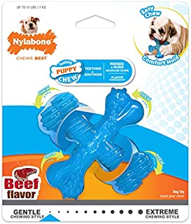 Nylabone Puppy Chew X Bone Chew Toy Beef Flavor Small/Regular - Up to 25 lbs.