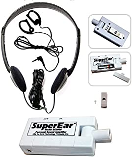 SuperEar Personal Sound Amplifier Model SE5000 Increases Ambient Sound Gain 50dB, CMS/ADA Section 1557 Compliant Auxiliary Listening Device.