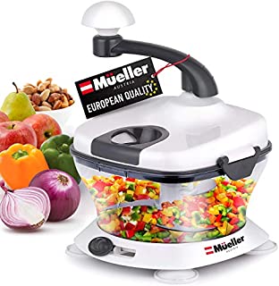 Mueller Ultra Heavy Duty Chopper/Cutter, Fastest, Easiest to Use, Chops Everything, Vegetable, Nuts, Herbs with Built-In Egg White Separator