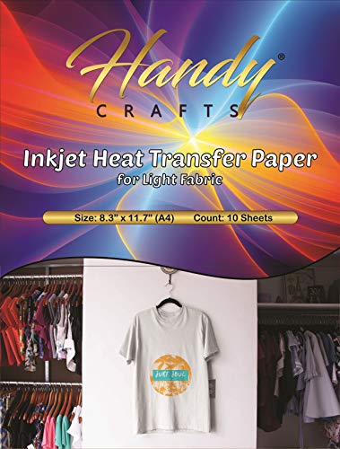 Handy Crafts Inkjet Heat Transfer Paper for Light Fabric, 8.3