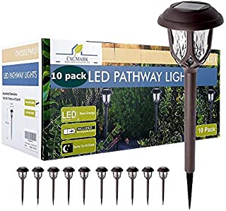 10 Pack Solar Lights Outdoor Decorative, Solar Pathway Lights Outdoor, Solar Powered Garden Yard Lights for Walkway Sidewalk Driveway. (Warm White 10 Pack)