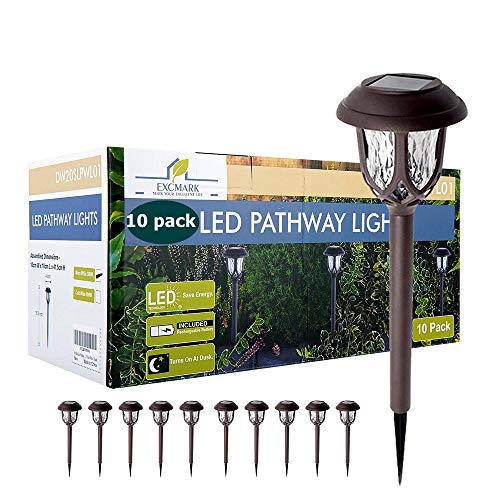 10 Pack Solar Lights Outdoor Decorative, Solar Pathway Lights Outdoor, Solar Powered Garden Yard Lights for Walkway Sidewalk Driveway. (Warm White 10 Pack)