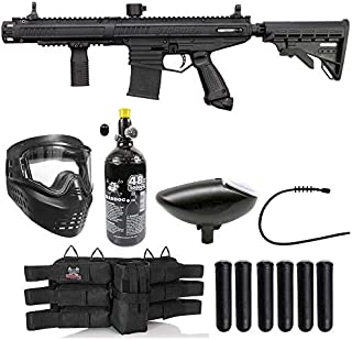 Maddog Tippmann Stormer Elite Dual Fed Titanium HPA Paintball Gun Marker Starter Package - Black