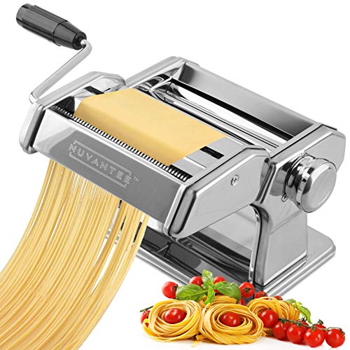 Nuvantee Pasta Maker - Highest Quality Pasta Machine - 150 Roller with Pasta Cutter - 7 Adjustable Thickness Settings