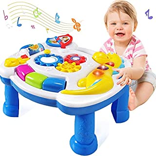 HOMOFY Homof Baby Toys Musical Learning Table 6 Months Up-Early Education Music Activity Center Game Table Toddlers, Infant, Kids Toys for 1 2 3 Years Old Boys & Girls- Lighting & Sound Gifts