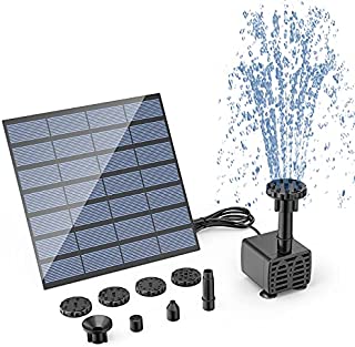 AISITIN DIY Solar Water Pump Kit, Solar Powered Water Fountain Pump with 6 Nozzles, DIY Water Feature Outdoor Fountain for Bird Bath, Ponds, Garden And Fish Tank