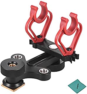 BOYA BY-C30 Shock Mount Holder Clip Camera Shoe for Shotgun Microphones 18-20mm Diameter with Cleaning Cloth