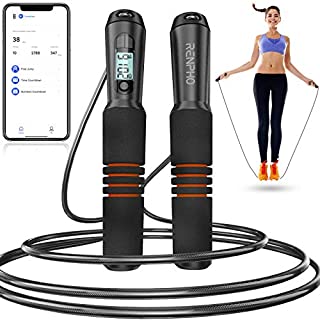 RENPHO Smart Jump Rope, Fitness Skipping Rope with APP Data Analysis, Workout Jump Ropes for Home Gym, Crossfit, Jumping Rope Counter for Exercise for Men, Women, Kids, Girls