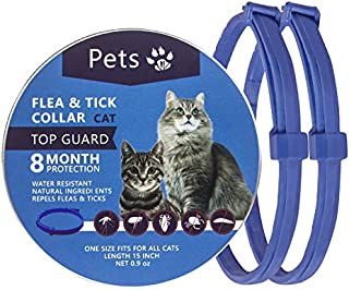 Petsvv 2 Pack Cat Flea Collar with 8 Months, Flea Collar for Cats Easy to Repels Fleas & Ticks