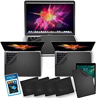 CLEAN SCREEN WIZARD Microfiber Keyboard Covers, Screen Protectors, Screen Cleaner Kit for MacBook Pro 16, 15, 13, Mac Air 13 and Laptops Multi Size Screens- 5 Pack Cloths and Sticker