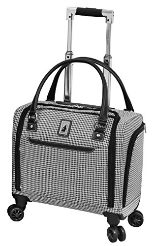 LONDON FOG Cambridge II 15-Inch 8 Wheel Under Seat Bag, Black White Houndstooth