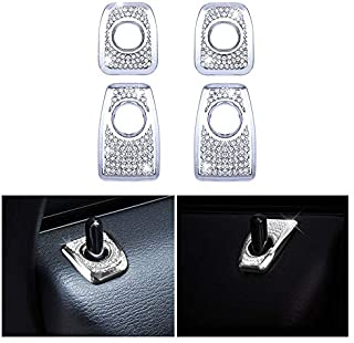 1797 Compatible Door Lock Pins Caps for BMW Accessories Parts Covers Decals Stickers Bling Interior Inside Decorations X5 X6 Series F15 F16 G05 xDrive AWD Women Men Crystal Silver Pack of 4